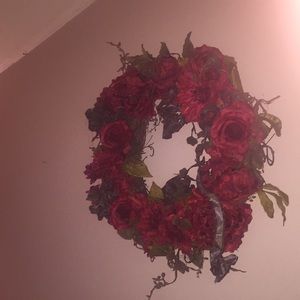 Vintage styled Red Rose Wreath
